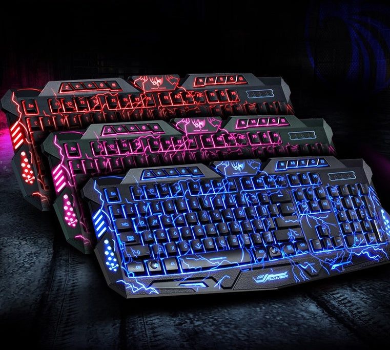 Tricolor Backlight Wired Gaming Keyboard & Mouse Set