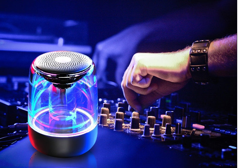 Bluetooth Speaker with Colorful Lights, Dual Speakers & Digital Controls