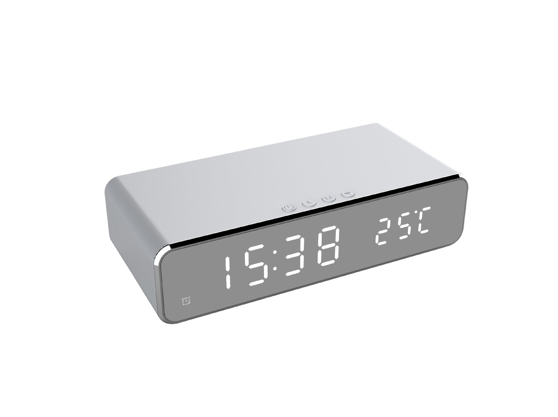 LED Alarm Clock with Wireless Charger & Thermometer