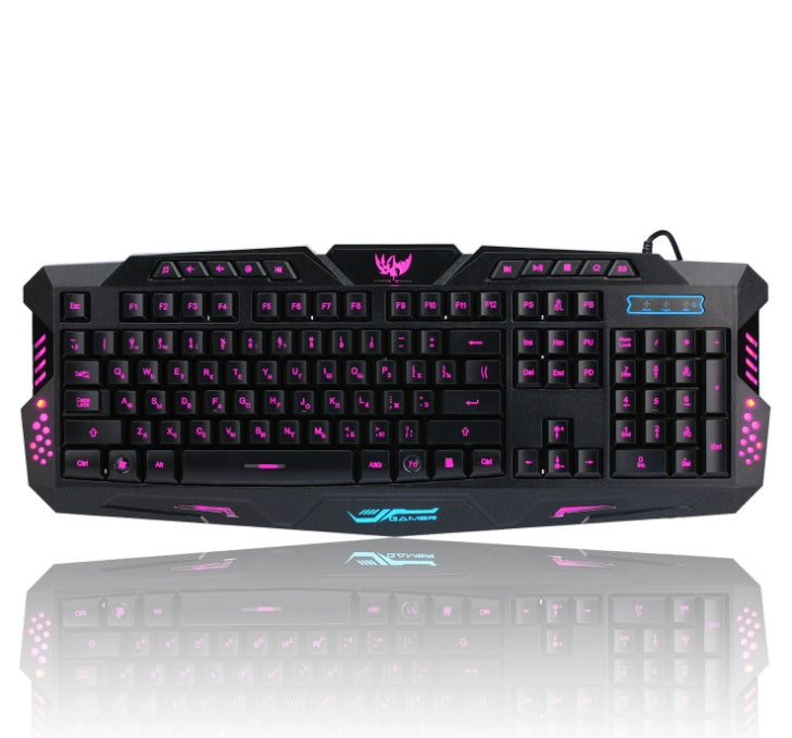 Tricolor Backlight Wired Gaming Keyboard & Mouse Set